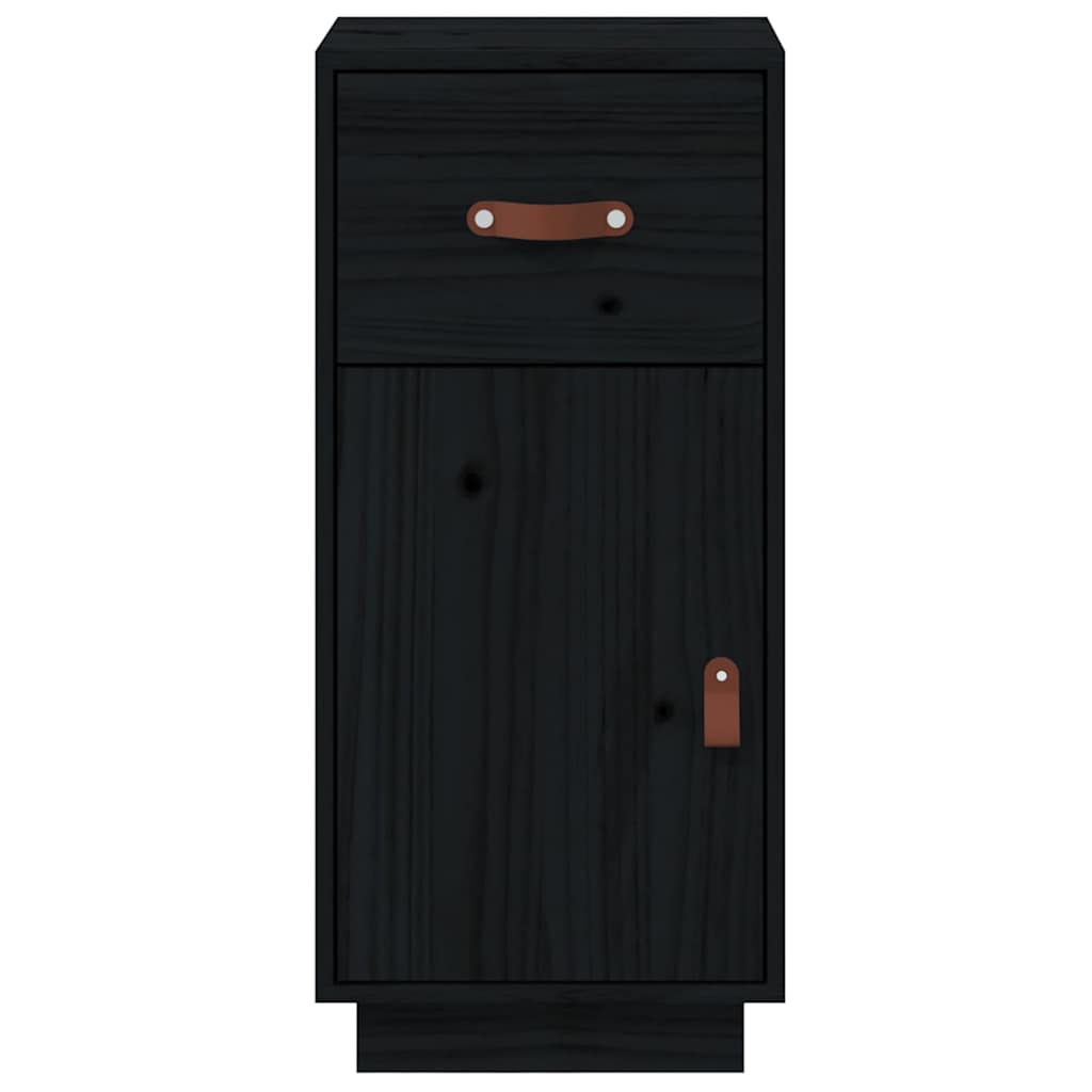 skænk 34x40x75 cm massivt fyrretræ sort