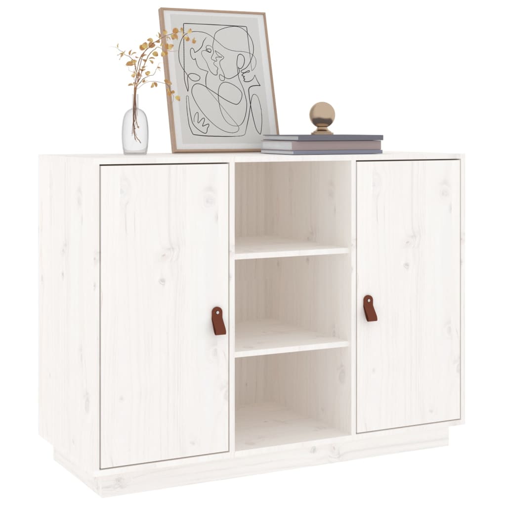 skænk 100x40x75 cm massivt fyrretræ hvid