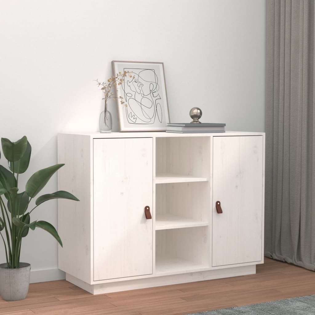skænk 100x40x75 cm massivt fyrretræ hvid