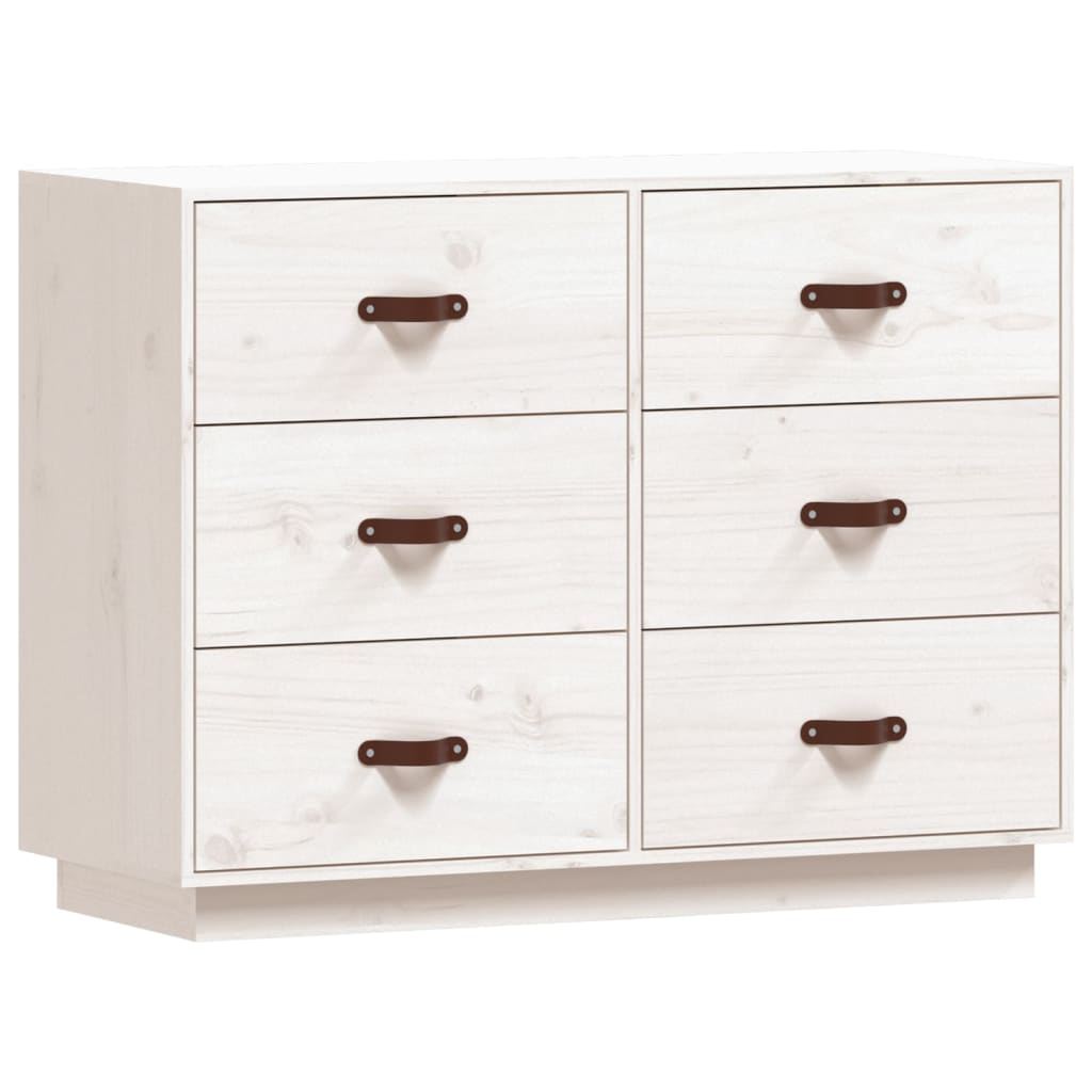 skænk 100x40x75 cm massivt fyrretræ hvid
