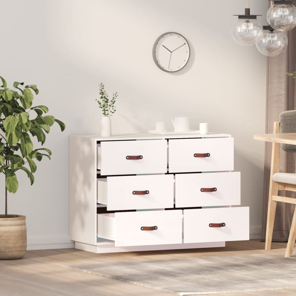 skænk 100x40x75 cm massivt fyrretræ hvid