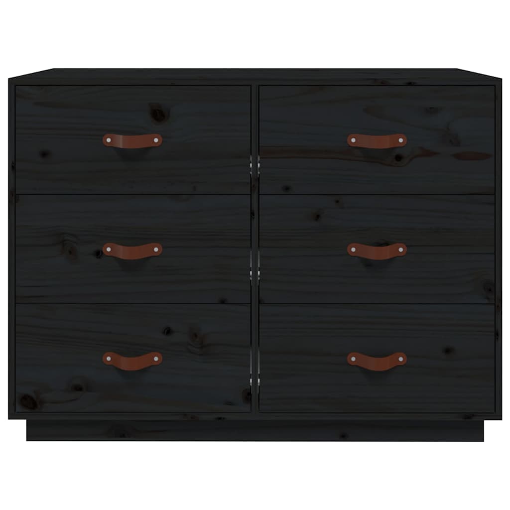 skænk 100x40x75 cm massivt fyrretræ sort