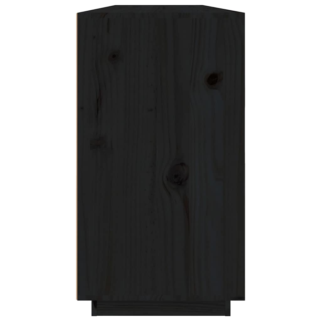 skænk 100x40x75 cm massivt fyrretræ sort