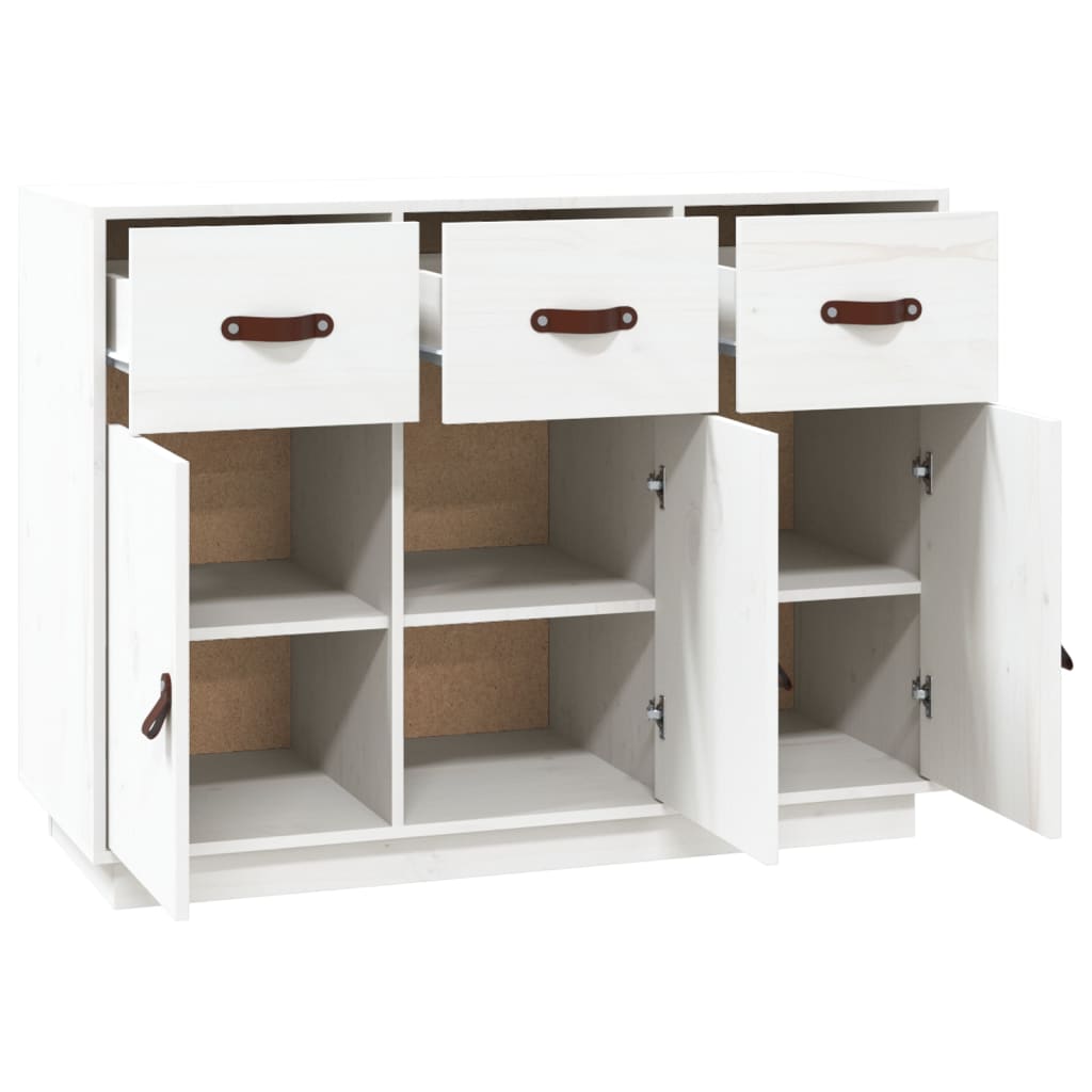 skænk 100x40x75 cm massivt fyrretræ hvid