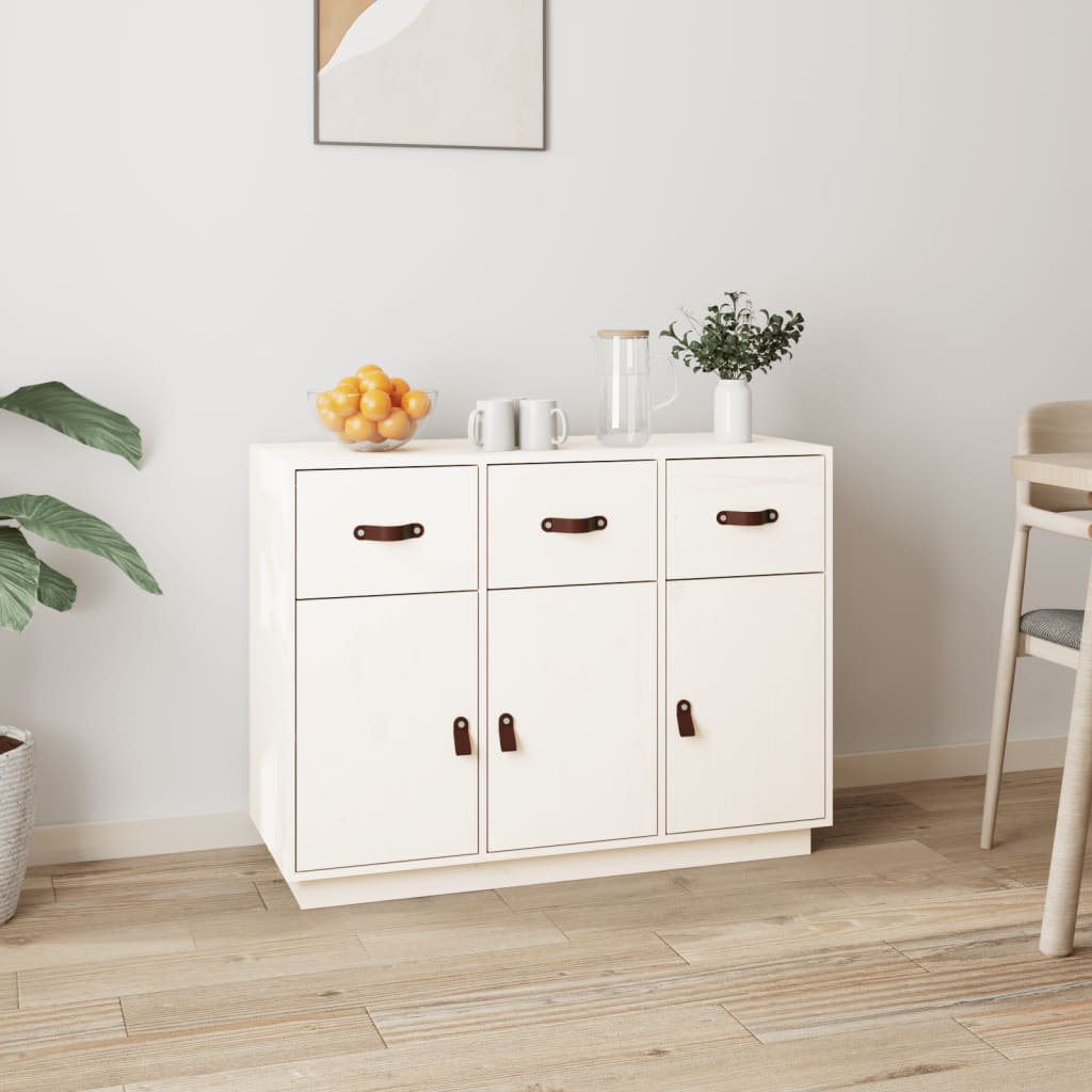 skænk 100x40x75 cm massivt fyrretræ hvid