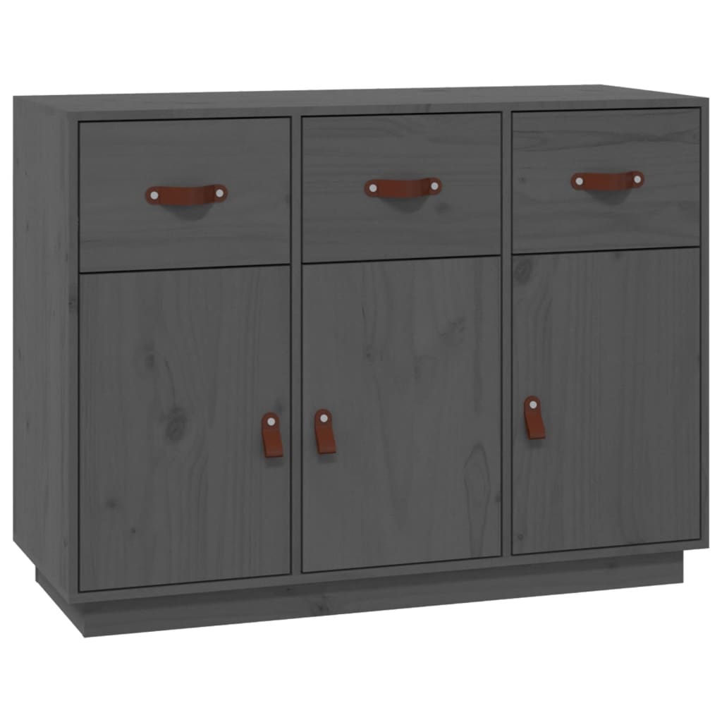 skænk 100x40x75 cm massivt fyrretræ Grå