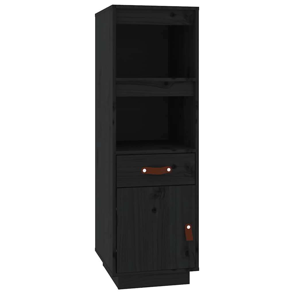 højskab 34x40x108,5 cm massivt fyrretræ sort
