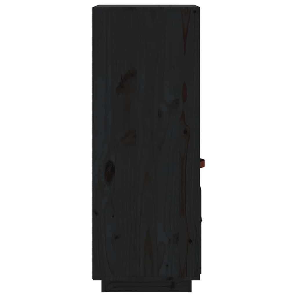 højskab 34x40x108,5 cm massivt fyrretræ sort