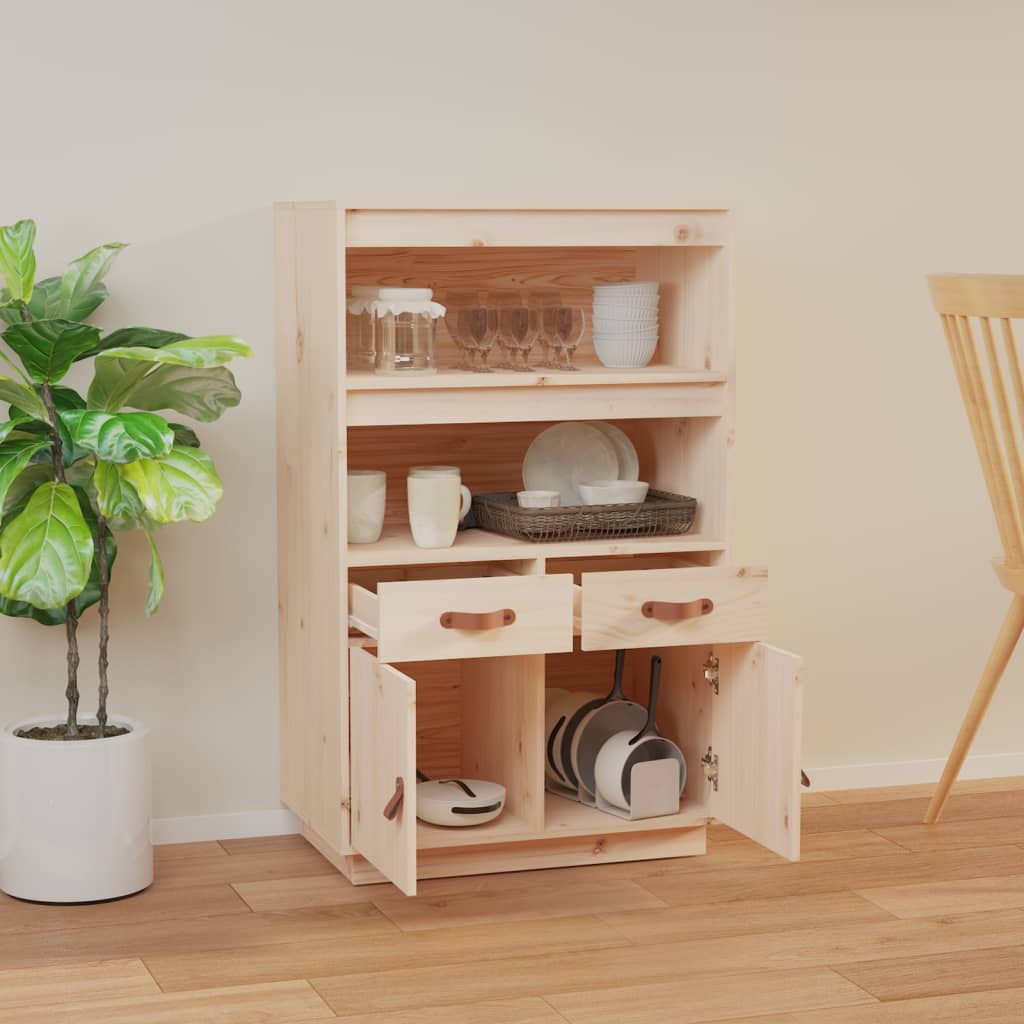 højskab 67x40x108,5 cm massivt fyrretræ