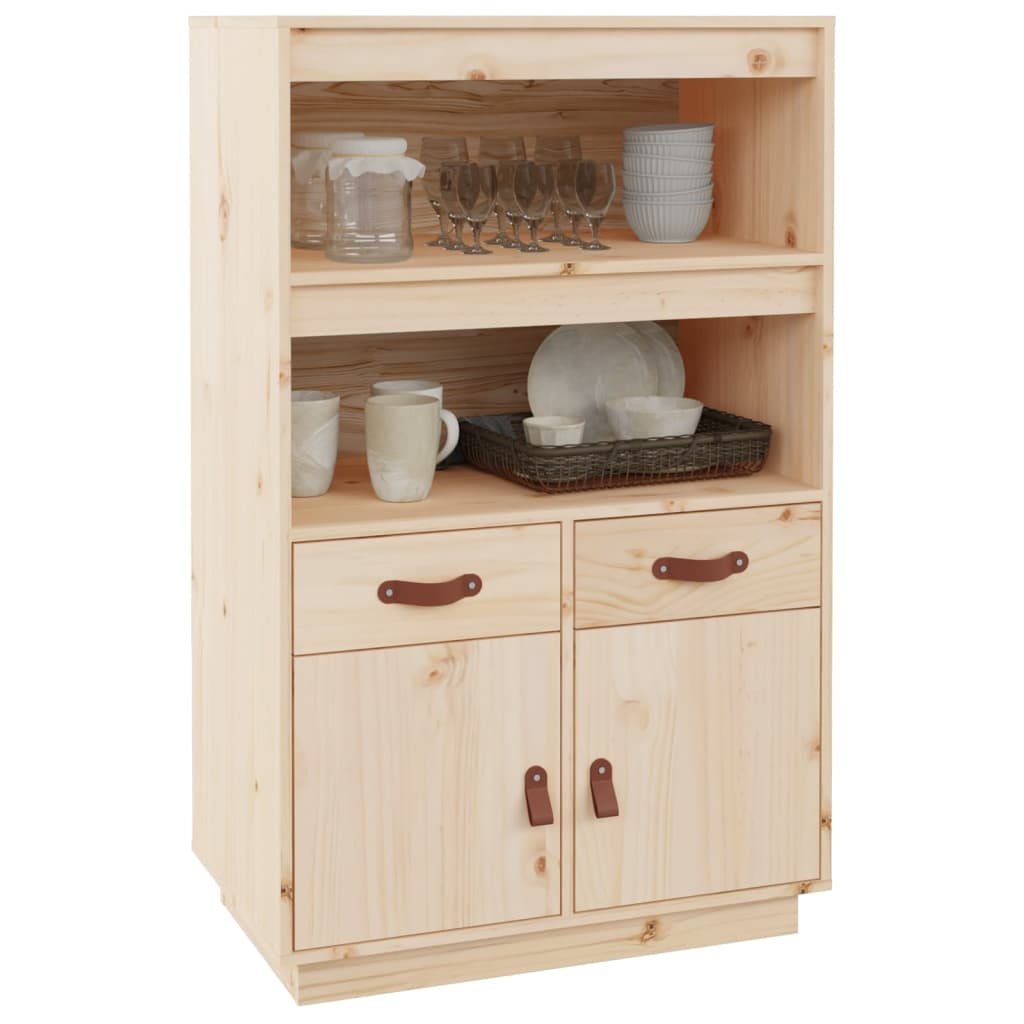 højskab 67x40x108,5 cm massivt fyrretræ