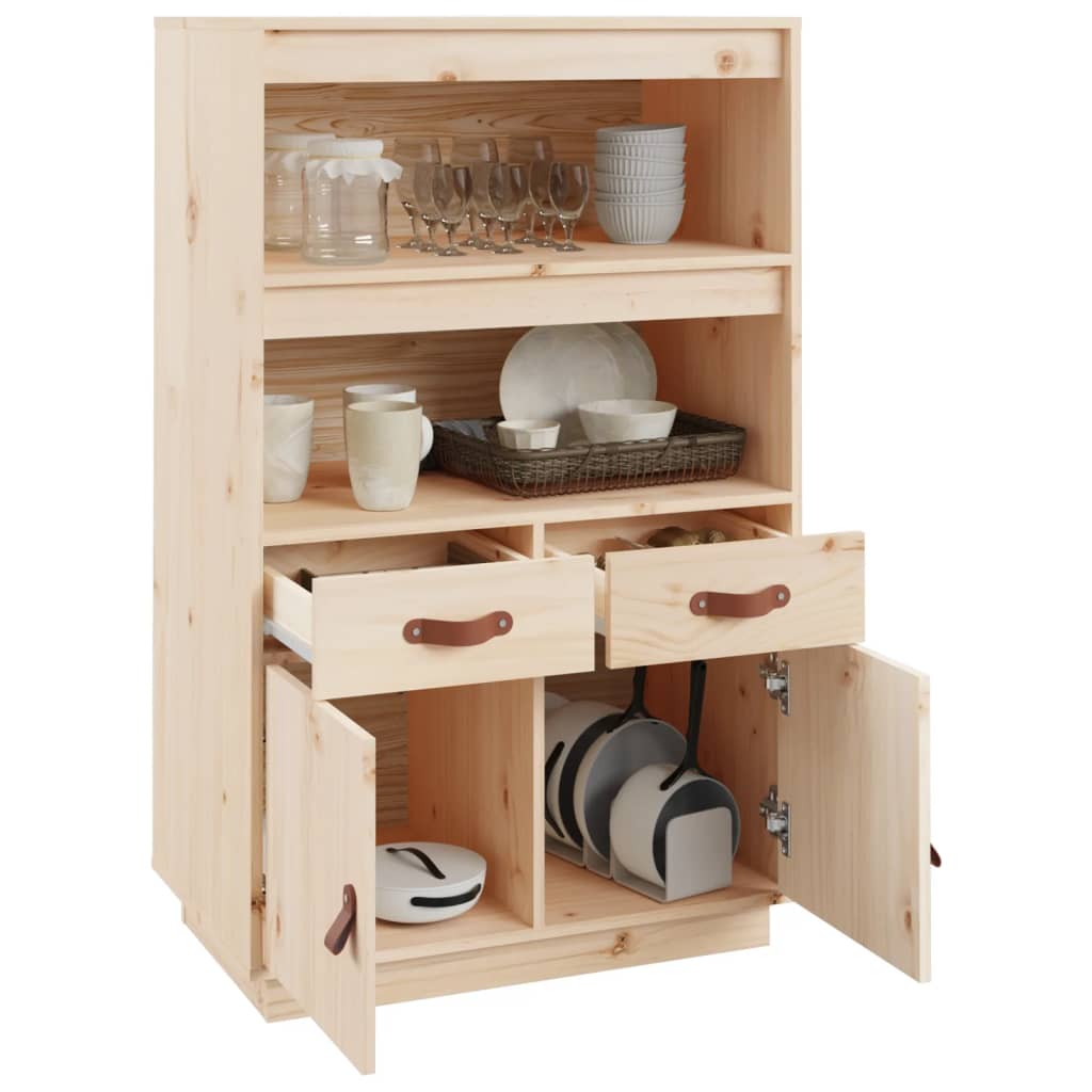 højskab 67x40x108,5 cm massivt fyrretræ