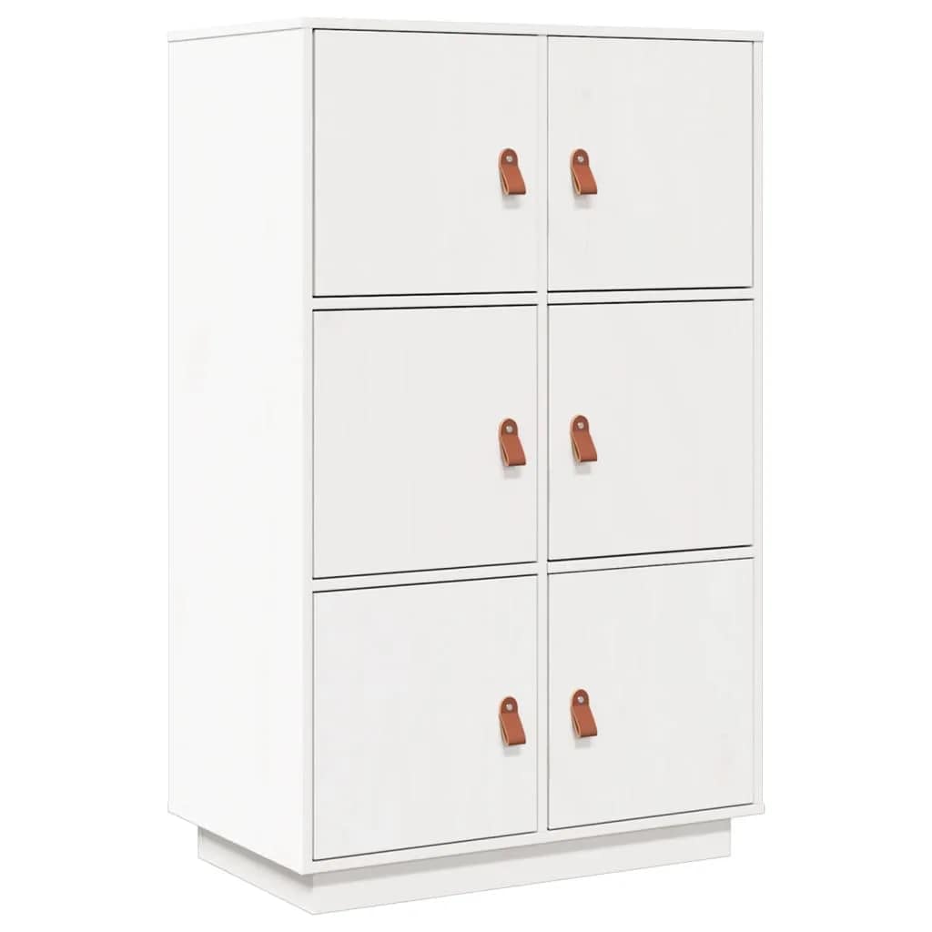højskab 67x40x108,5 cm massivt fyrretræ hvid