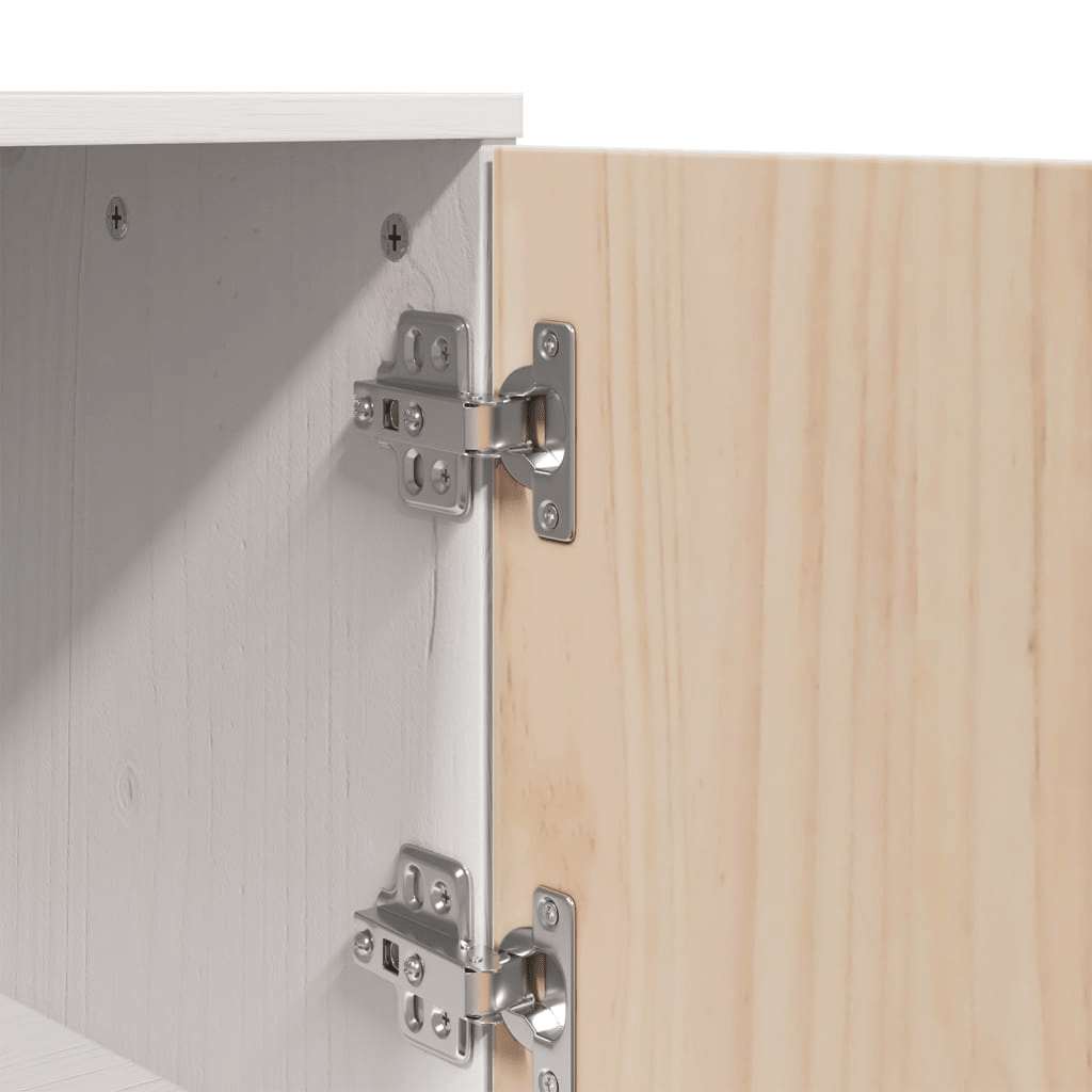 højskab 67x40x108,5 cm massivt fyrretræ hvid