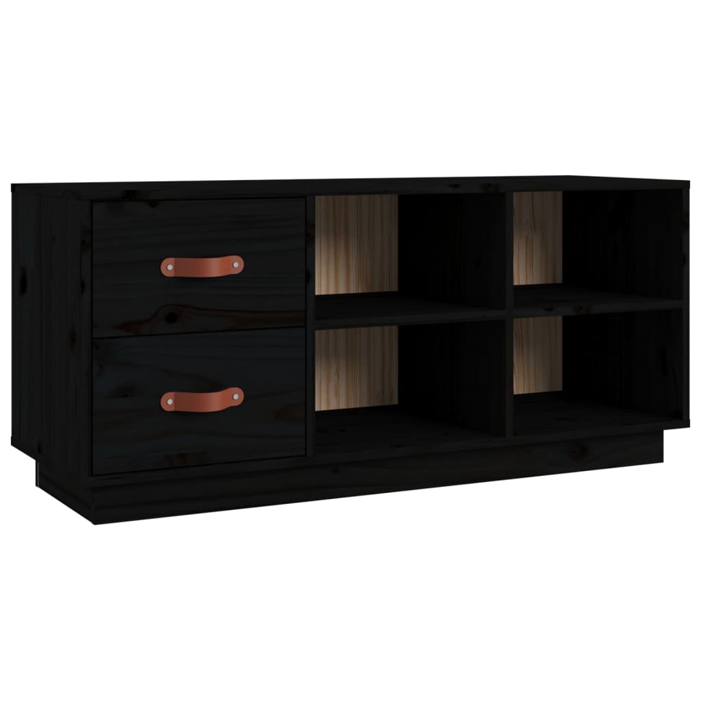 skobænk 100x34x45 cm massivt fyrretræ sort