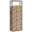brændehylde mat sort 80x28x222 cm stål