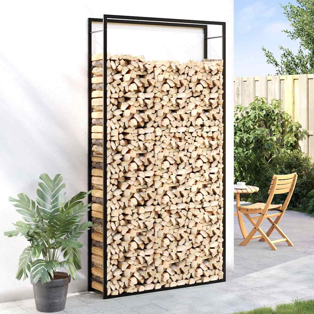 brændestativ 110x28x214 cm stål matsort