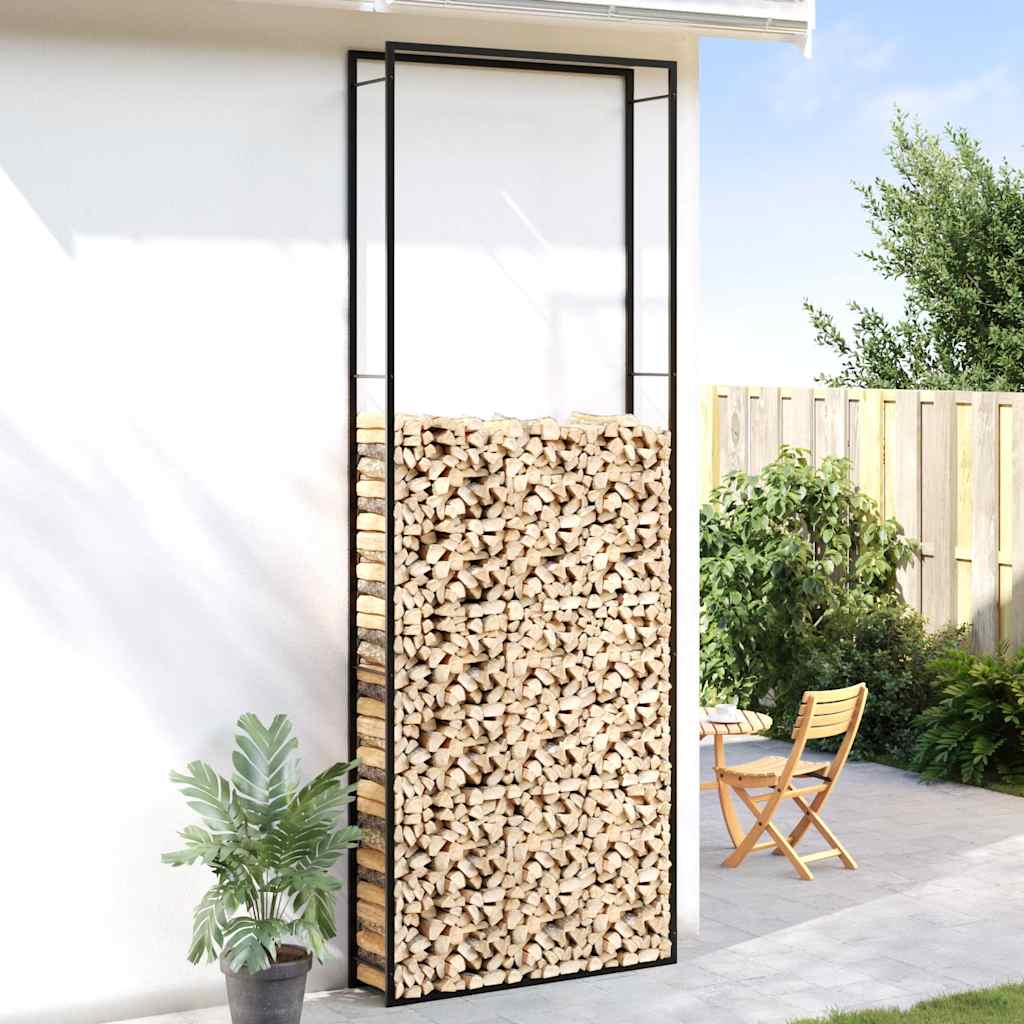 brændestativ 110x28x312 cm stål matsort