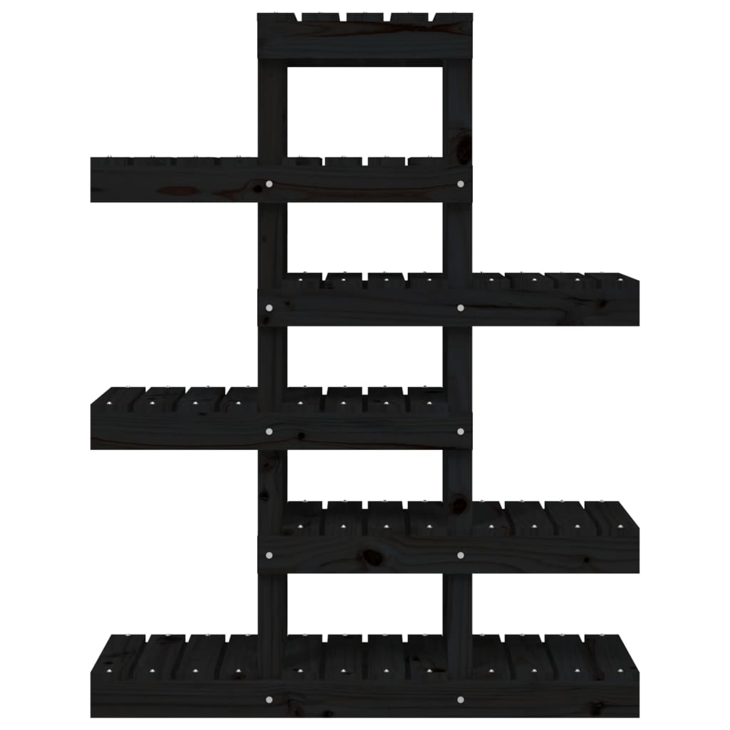 plantestativ 85x25x109,5 cm massivt fyrretræ sort