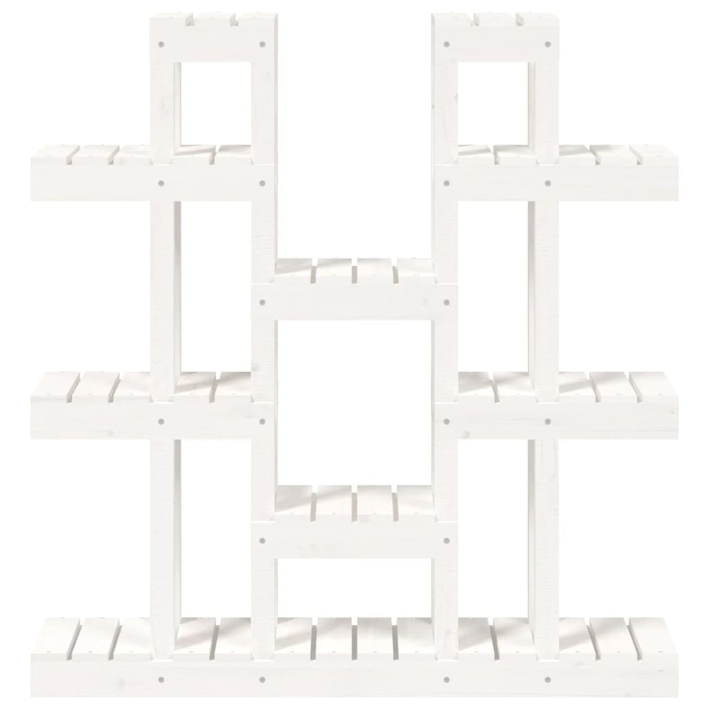 plantestativ 104,5x25x109,5 cm massivt fyrretræ hvid