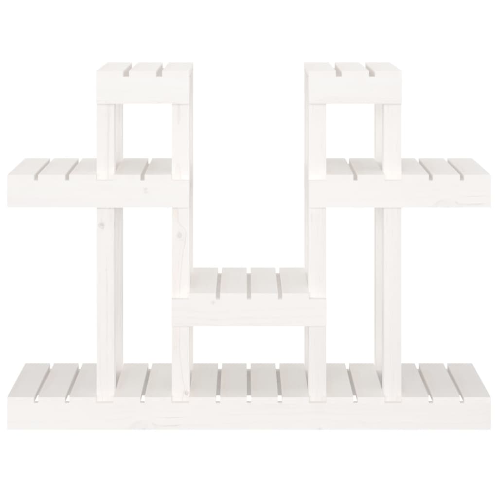plantestativ 104,5x25x77,5 cm massivt fyrretræ hvid