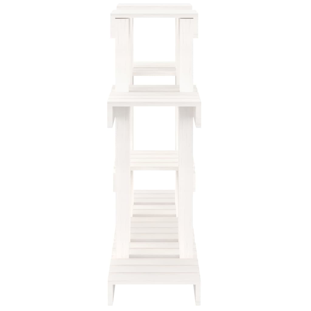 plantestativ 104,5x25x77,5 cm massivt fyrretræ hvid