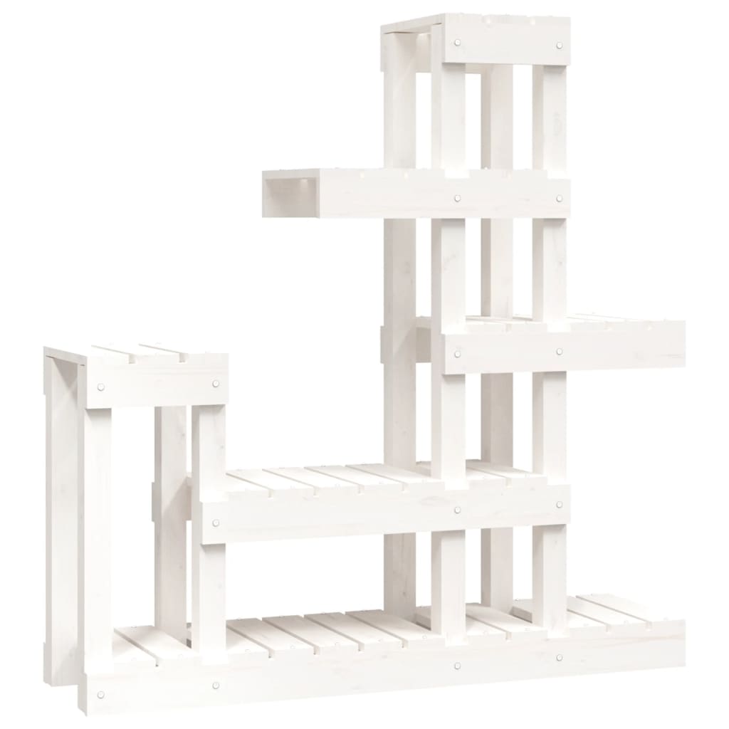 plantestativ 92x25x97 cm massivt fyrretræ hvid
