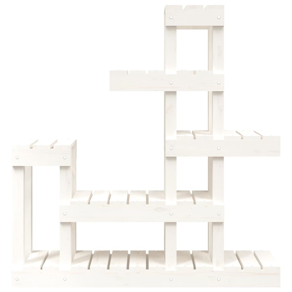 plantestativ 92x25x97 cm massivt fyrretræ hvid