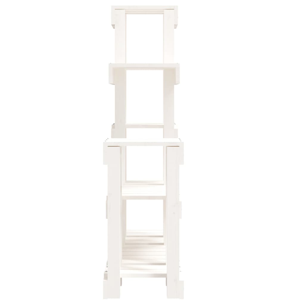 plantestativ 92x25x97 cm massivt fyrretræ hvid