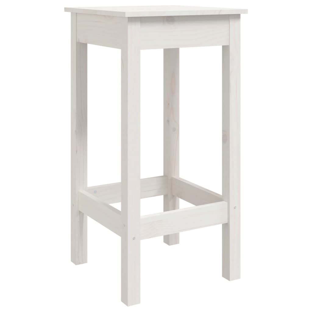 barstole 2 stk. 40x40x78 cm massivt fyrretræ hvid