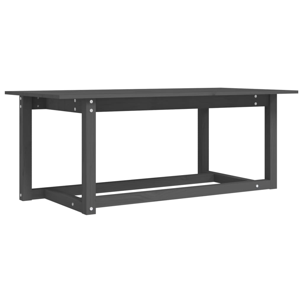 sofabord 110x55x45 cm massivt fyrretræ grå