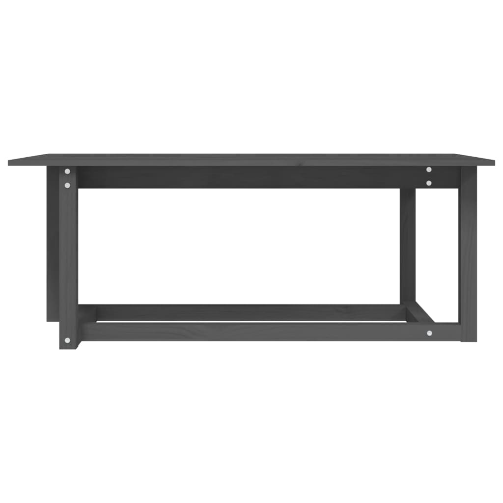sofabord 110x55x45 cm massivt fyrretræ grå