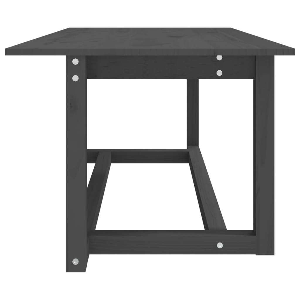 sofabord 110x55x45 cm massivt fyrretræ grå