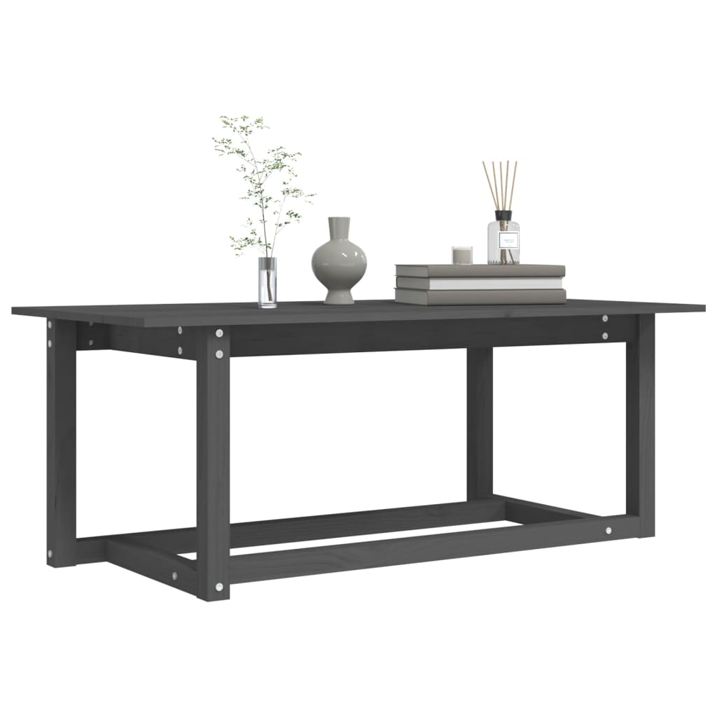 sofabord 110x55x45 cm massivt fyrretræ grå