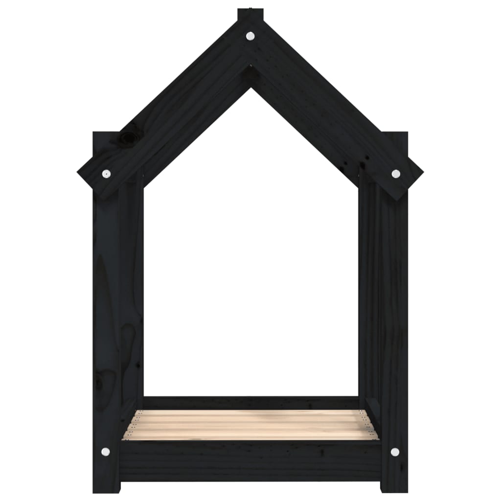 hundeseng 61x50x70 cm massivt fyrretræ sort