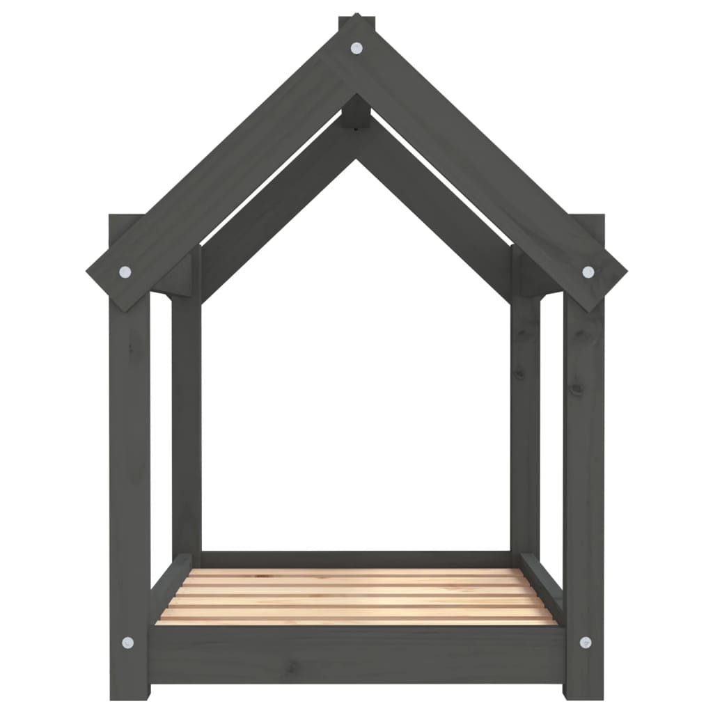 hundeseng 71x55x70 cm massivt fyrretræ grå