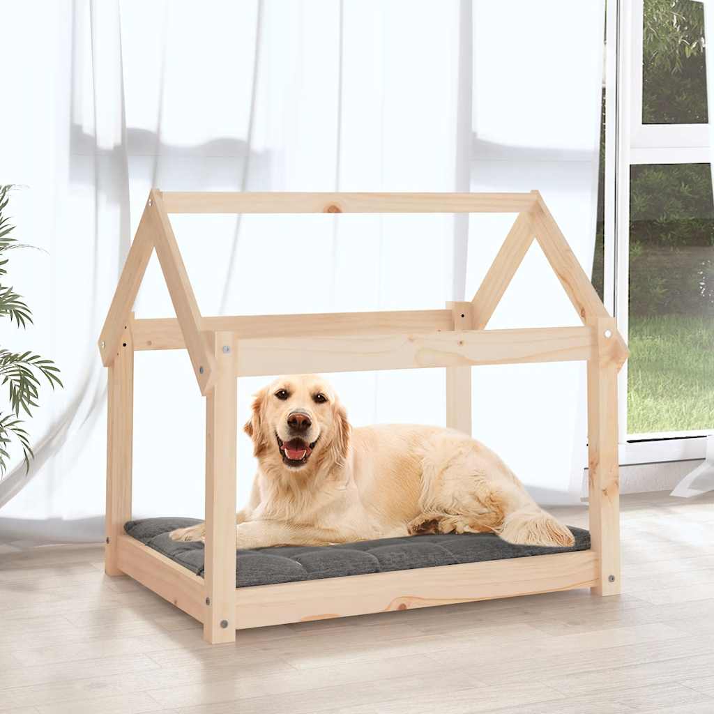 hundeseng 81x60x70 cm massivt fyrretræ