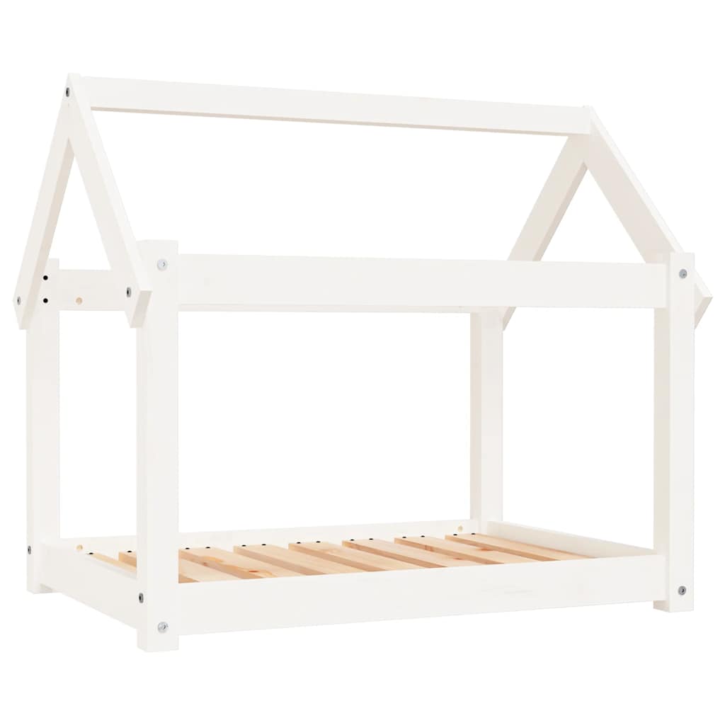 hundeseng 81x60x70 cm massivt fyrretræ hvid