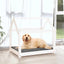 hundeseng 81x60x70 cm massivt fyrretræ hvid
