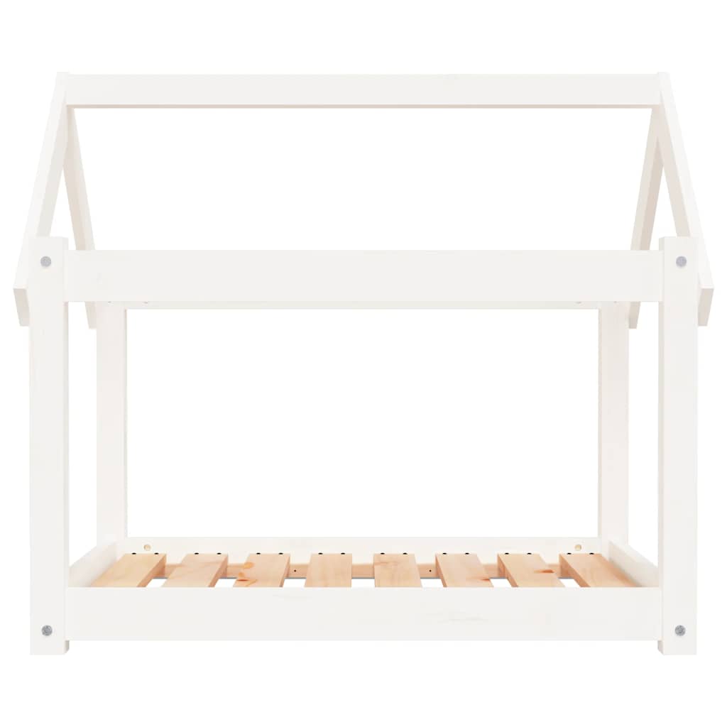 hundeseng 81x60x70 cm massivt fyrretræ hvid