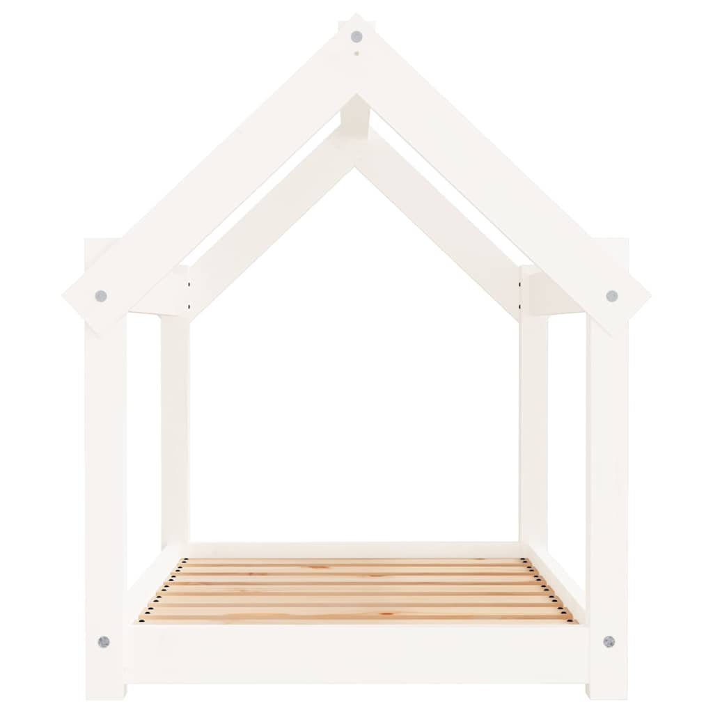 hundeseng 81x60x70 cm massivt fyrretræ hvid