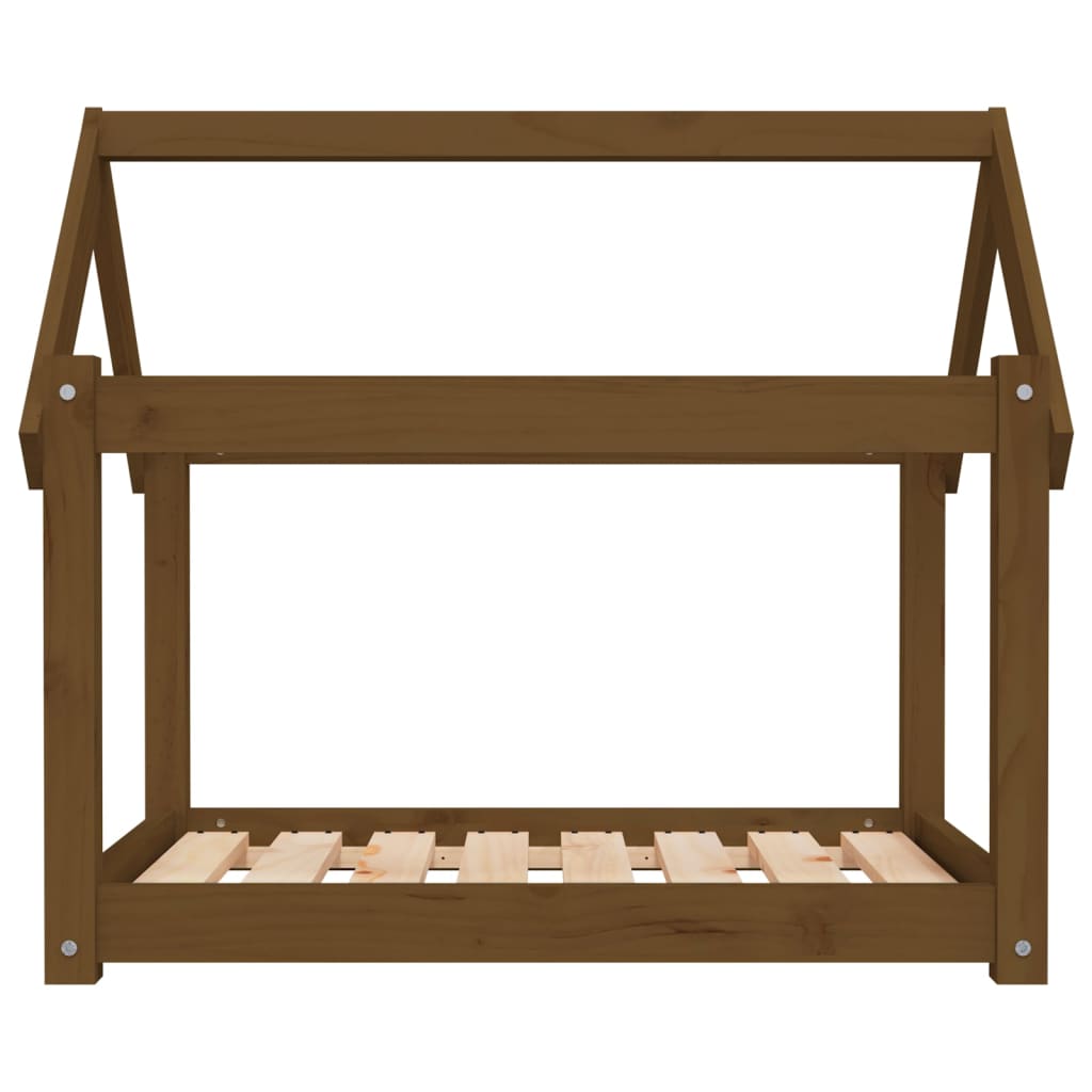hundeseng 81x60x70 cm massivt fyrretræ gyldenbrun