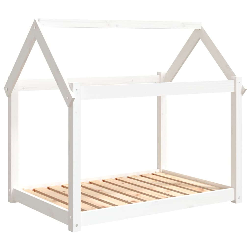 hundeseng 101x70x90 cm massivt fyrretræ hvid