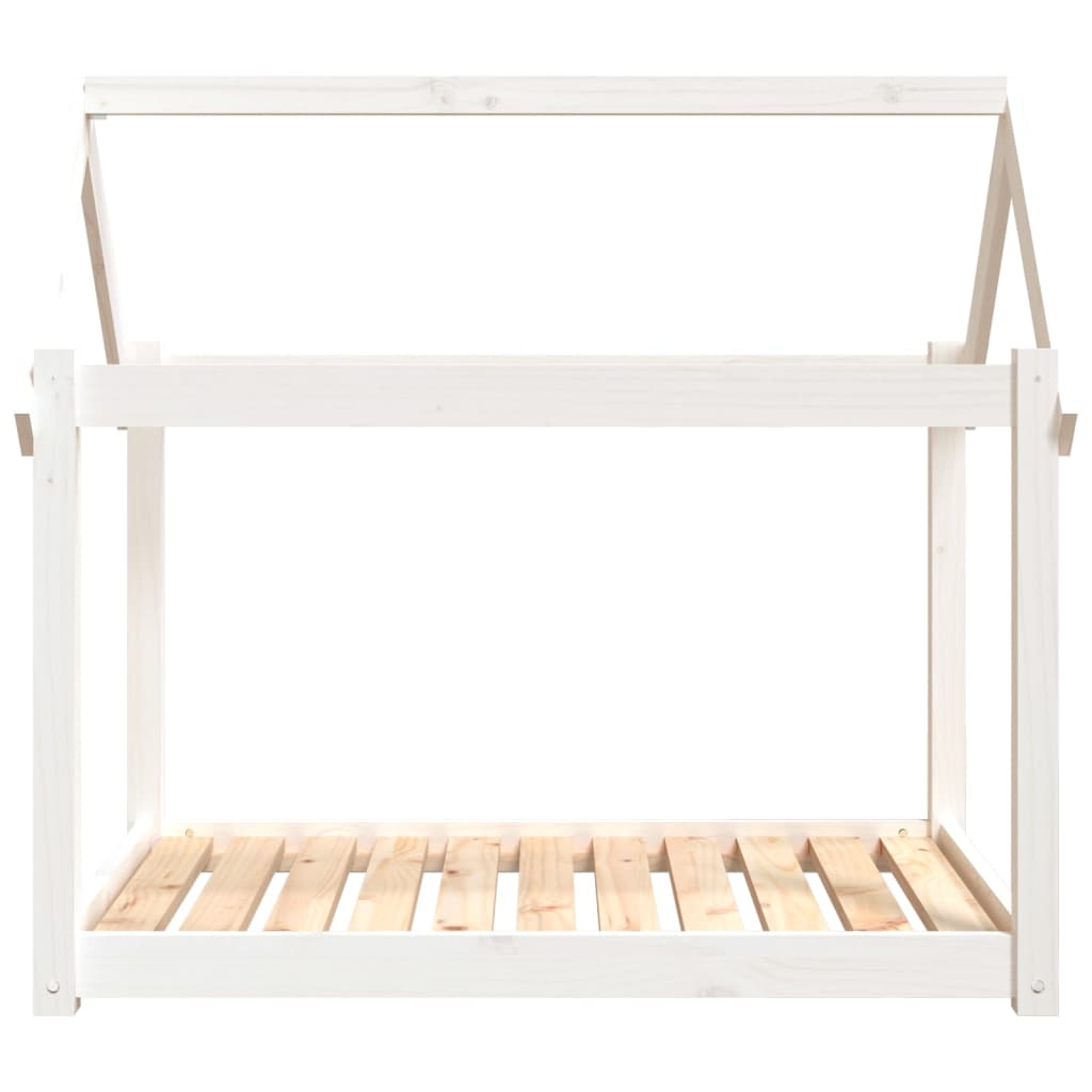 hundeseng 101x70x90 cm massivt fyrretræ hvid