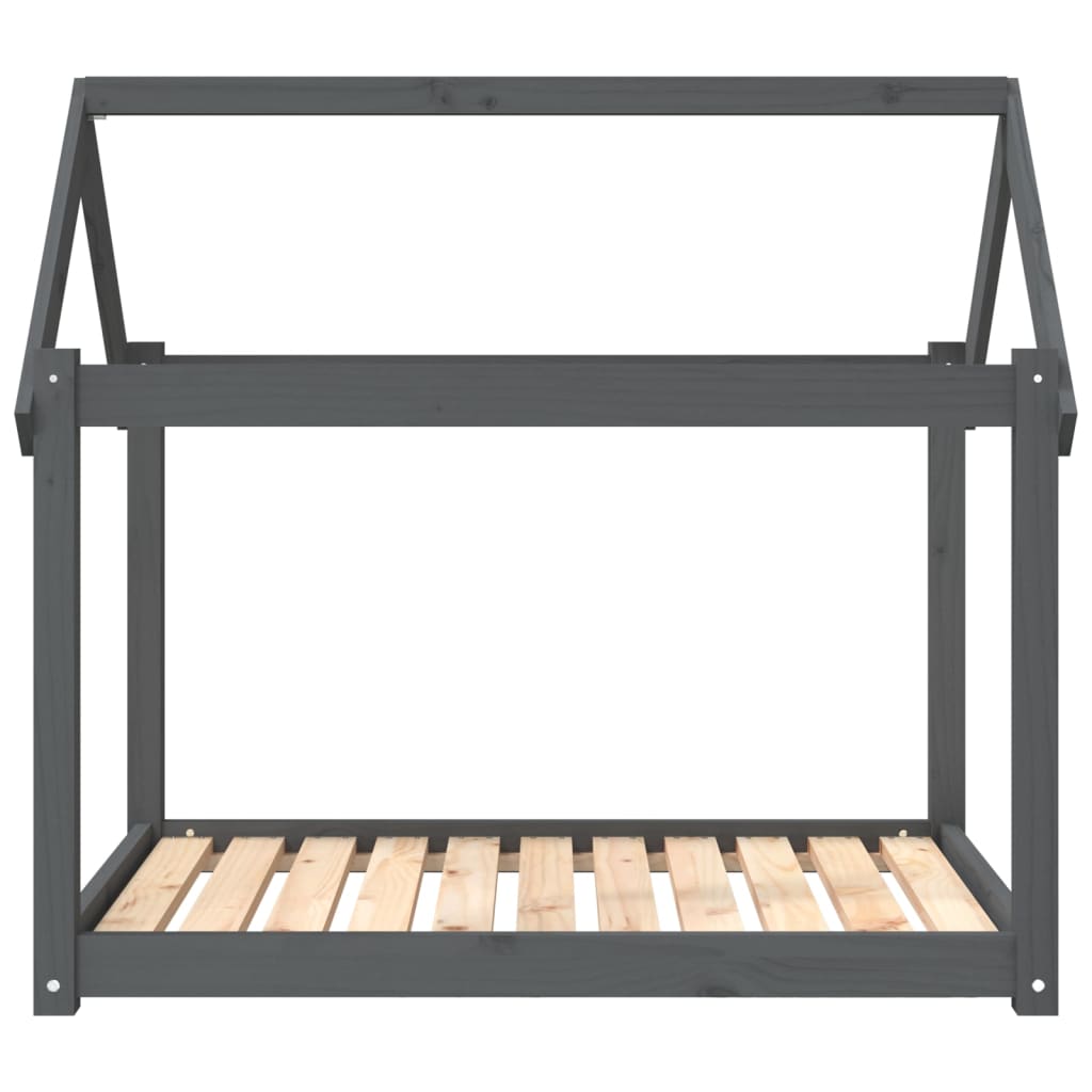 hundeseng 101x70x90 cm massivt fyrretræ grå