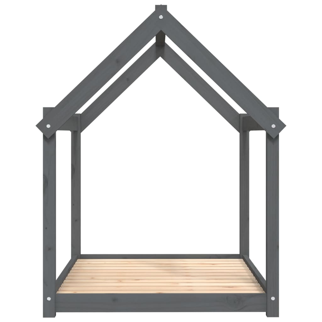 hundeseng 111x80x100 cm massivt fyrretræ grå