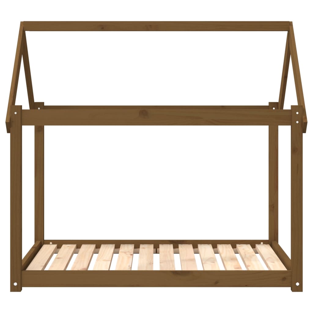 hundeseng 111x80x100 cm massivt fyrretræ gyldenbrun