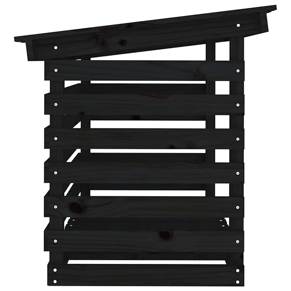brændestativ 108x73x79 cm massivt fyrretræ sort