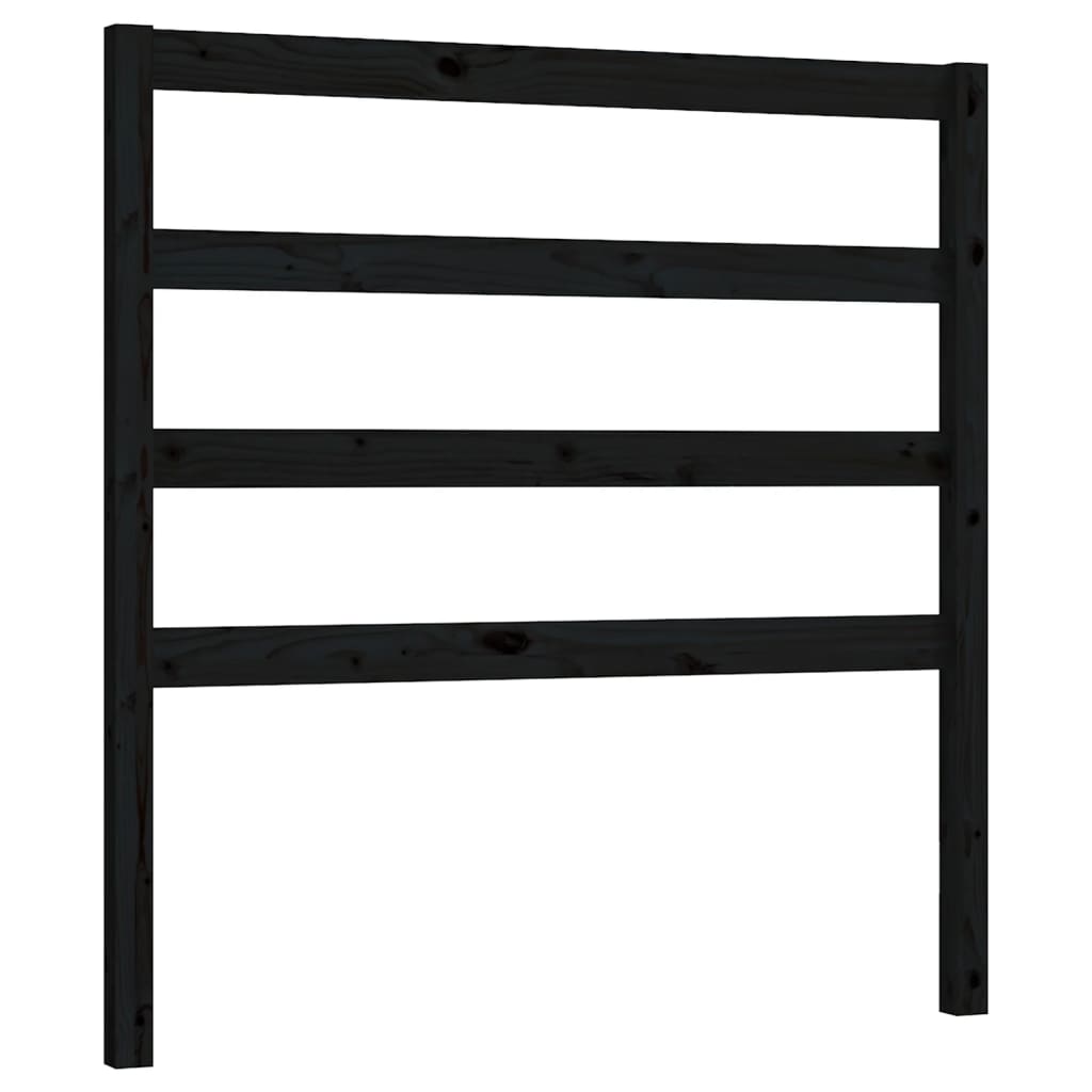 sengegavl 95x4x100 cm massivt fyrretræ sort