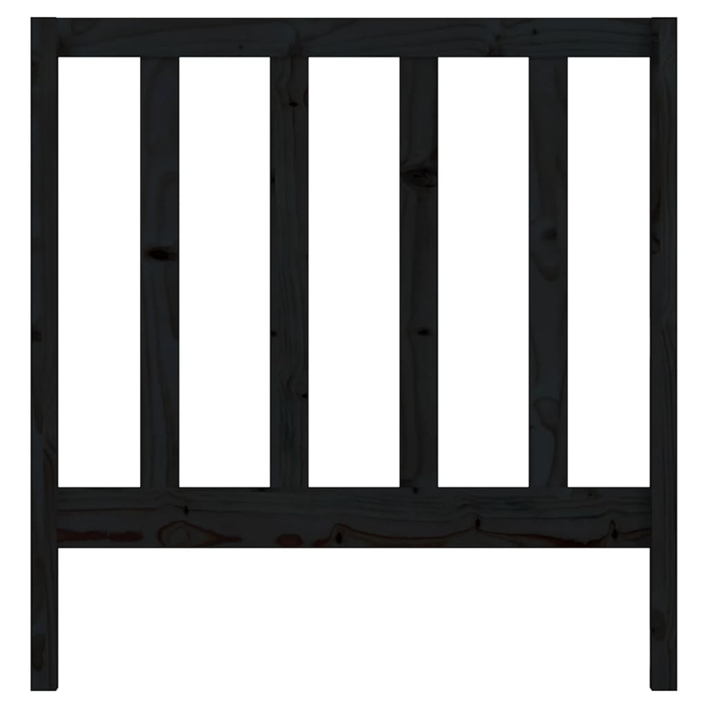 sengegavl 95x4x100 cm massivt fyrretræ sort
