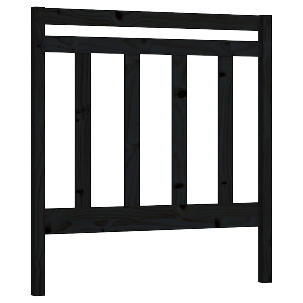 sengegavl 95x4x100 cm massivt fyrretræ sort